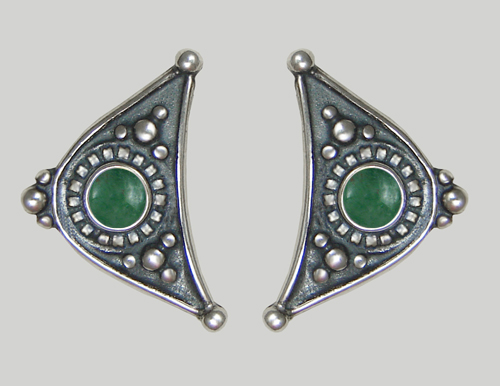 Sterling Silver Little Jade Post Stud Earrings